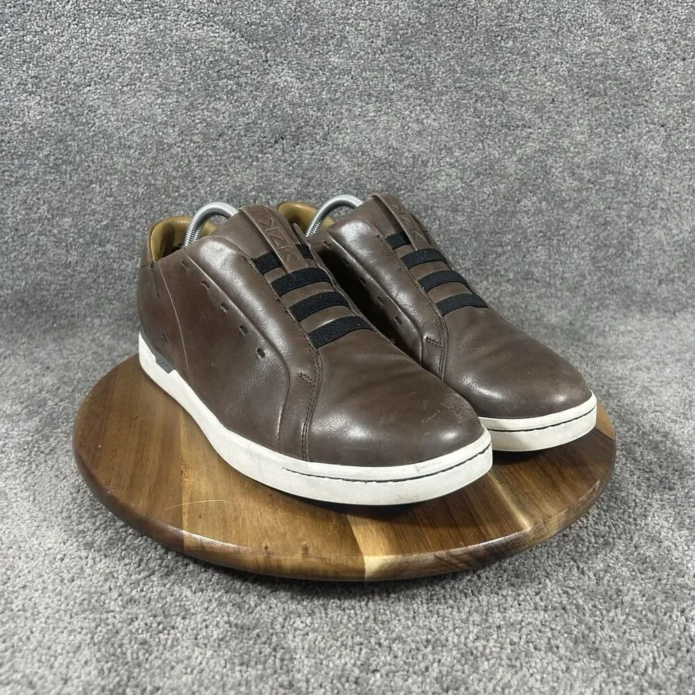 Kizik New York Mens Size 10 W Brown Leather Hands Free Slip On Casual Shoes Used